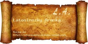 Latosinszky Aranka névjegykártya