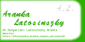 aranka latosinszky business card